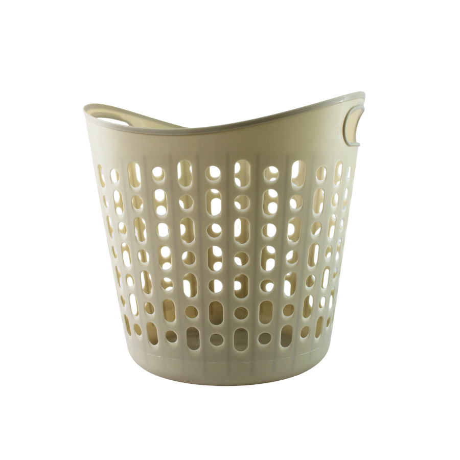 Vasketøjskurv plast i Beige MARTIN (Ø39x40 cm)