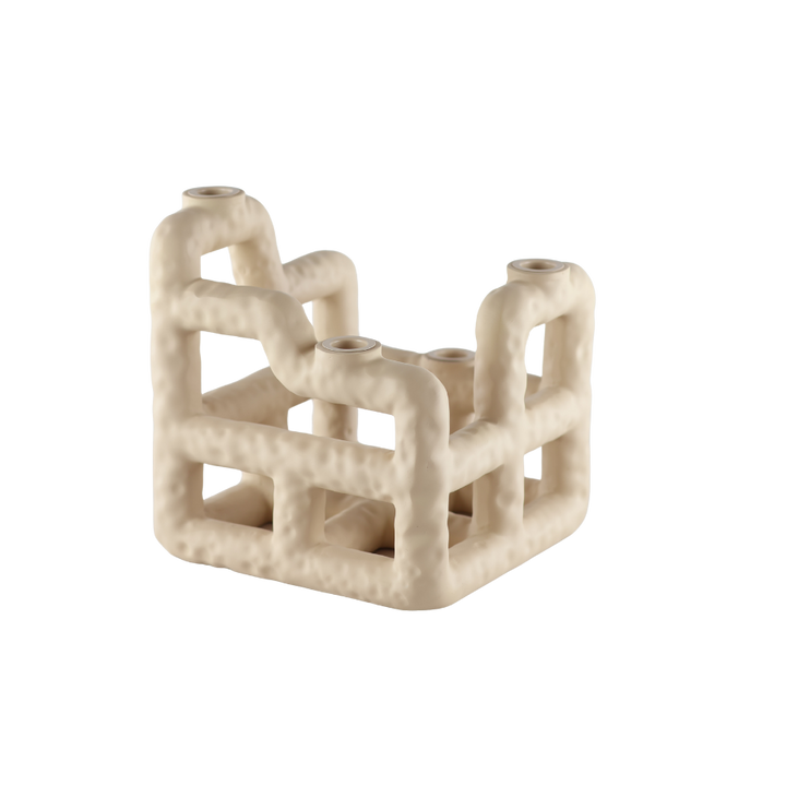 Villa - Lysestage Lyng Sand Polyresin (21 x 23 cm)