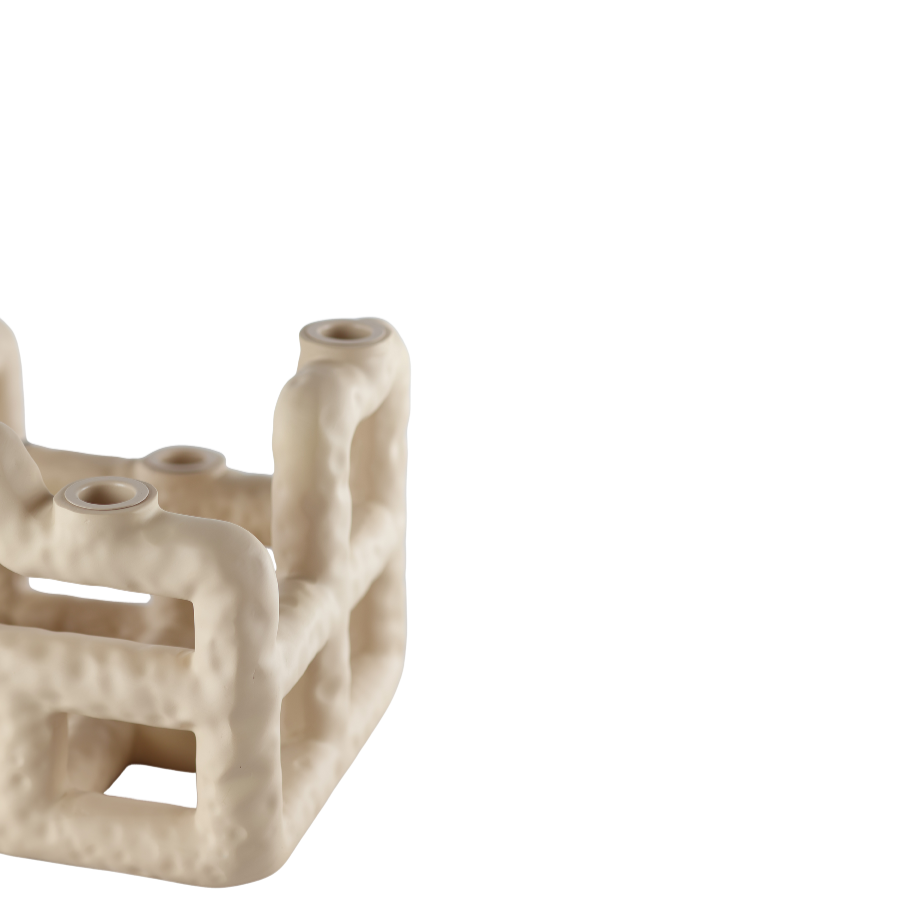 Villa - Lysestage Lyng Sand Polyresin (21 x 23 cm)