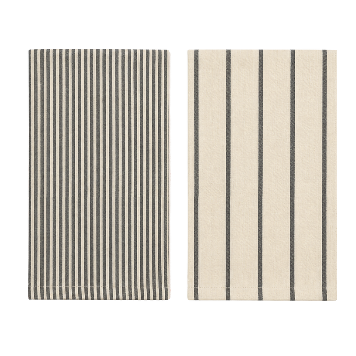 Viskestykke CORFITZ Strib Beige/Grå 2-pak (50x70cm)