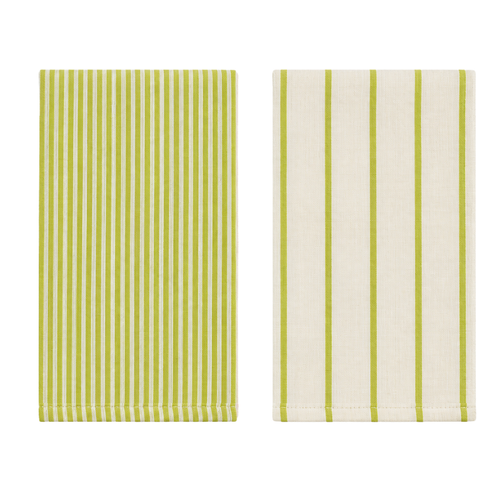 Viskestykke CORFITZ  Strib Beige/Grøn 2-pak (50x70cm)