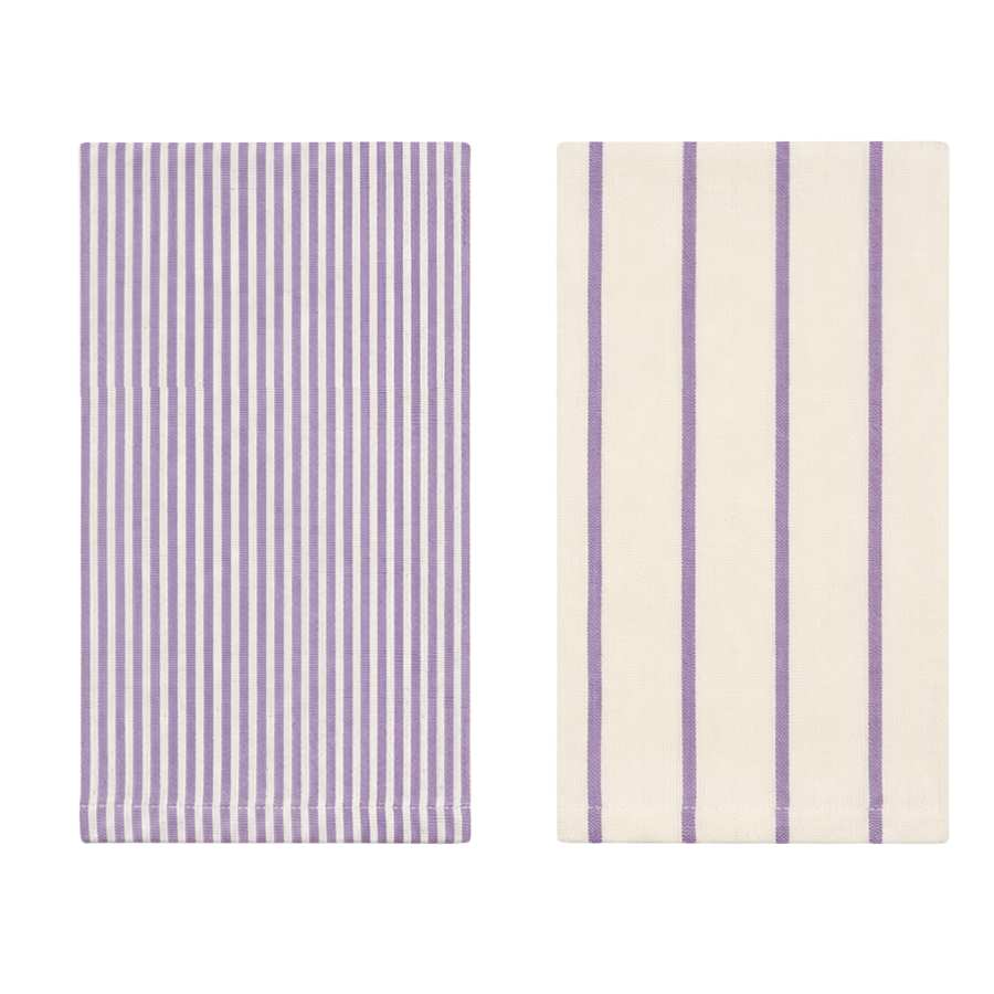 Viskestykke CORFITZ Strib Lilla/Hvid 2-pak (50x70cm)