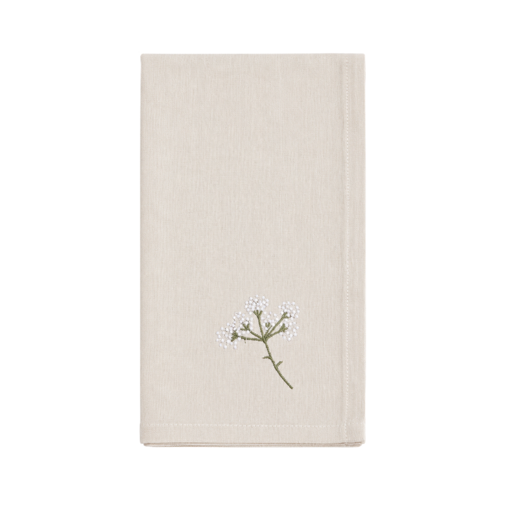 Viskestykke m Hvid Blomst broderi (50x70cm)