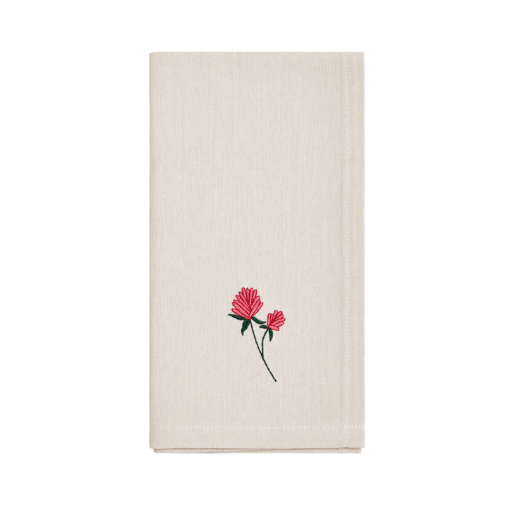 Viskestykke m Kløverblomst broderi (50x70cm)