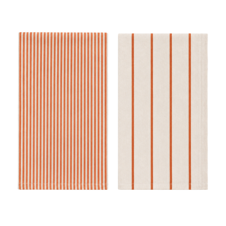 Viskestykke CORFITZ Strib Beige/Rust 2-pak (50x70cm)