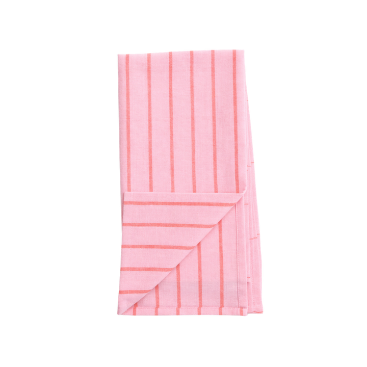 Viskestykke MEYSA (50x70cm). 2pk Lyserød m Orange striber