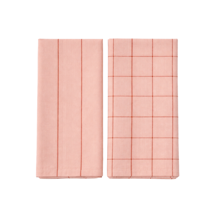 Viskestykke i Blush og Terrecota farve MIAH (50x70cm). 2pk