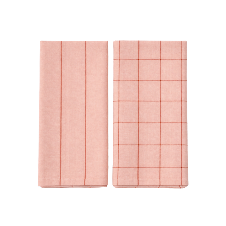 Viskestykke i Blush og Terrecota farve MIAH (50x70cm). 2pk