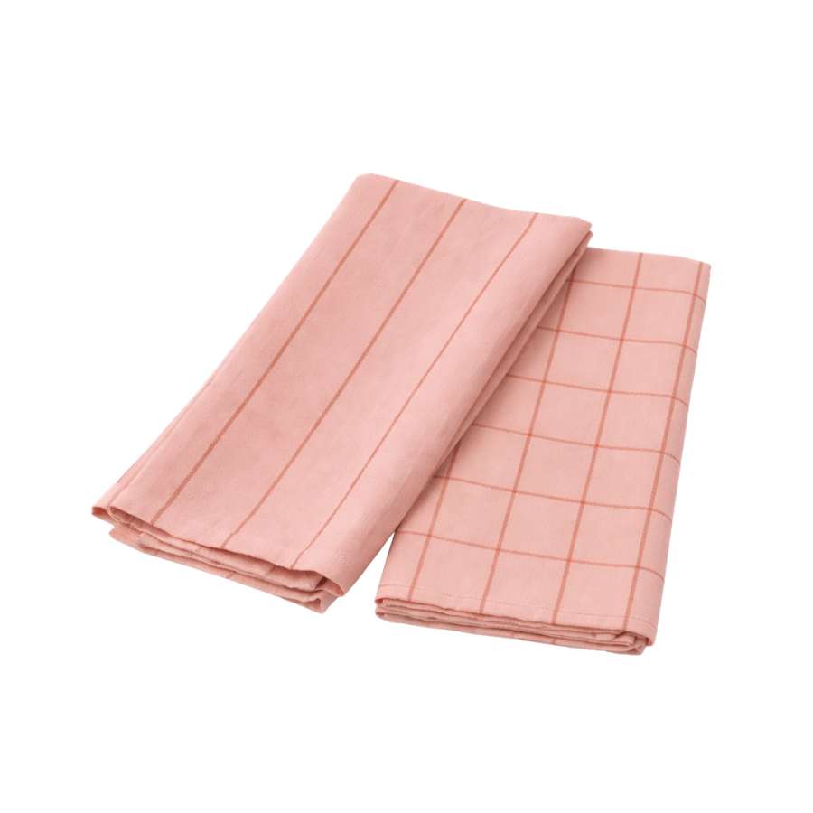 Viskestykke i Blush og Terrecota farve MIAH (50x70cm). 2pk