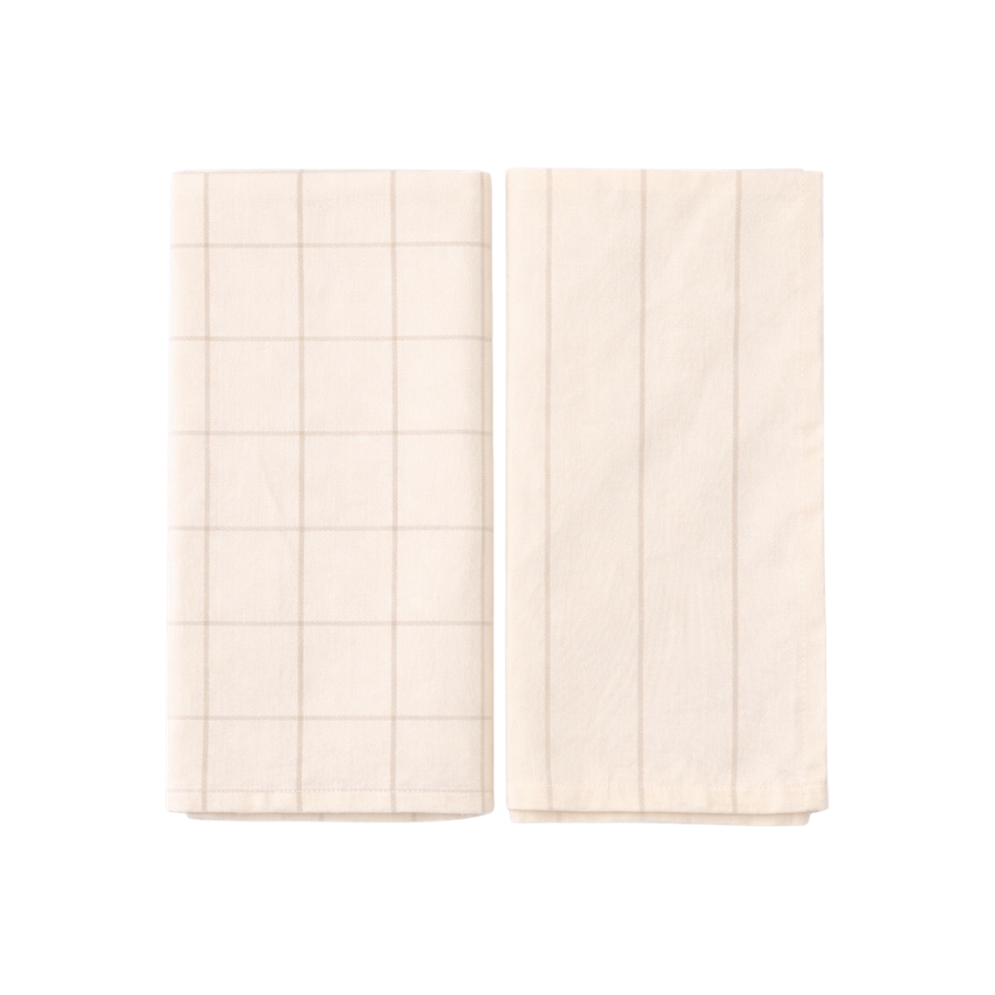 Viskestykke i Ivory og Flex farve MIAH (50x70cm). 2pk
