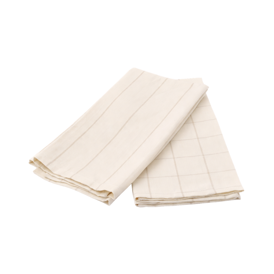 Viskestykke i Ivory og Flex farve MIAH (50x70cm). 2pk
