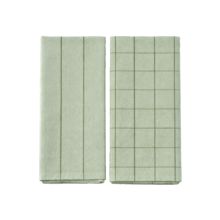 Viskestykke i Sage og Oliven farve MIAH (50x70cm). 2pk