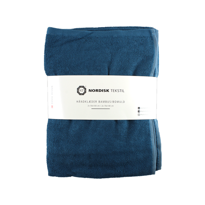 Bambus Håndklæde Sæt i Støvblå (4 stk.)