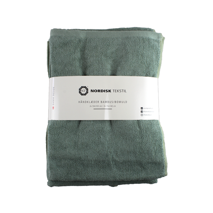 Bambus Håndklæde Sæt i Støvgrøn (4 stk.)