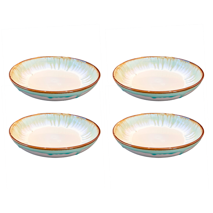 4 stk. Skål m/ Løbeglasur (Ø22cm) (2. sortering)